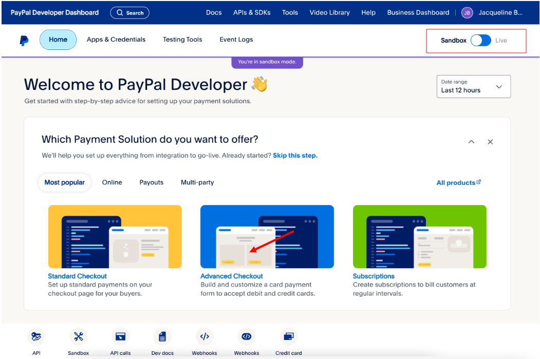 Sandbox Live Toggle