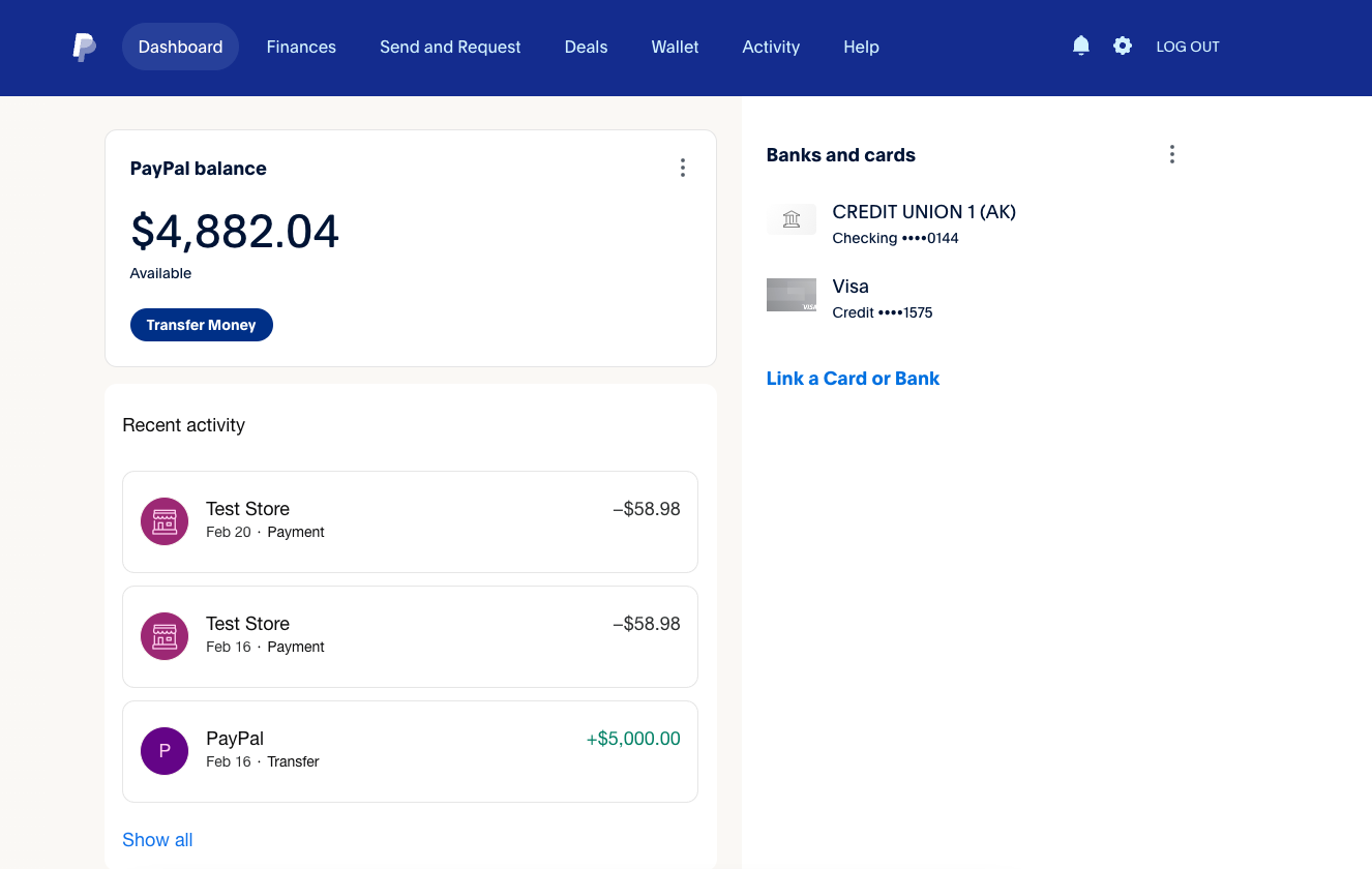 Test Funds Removed